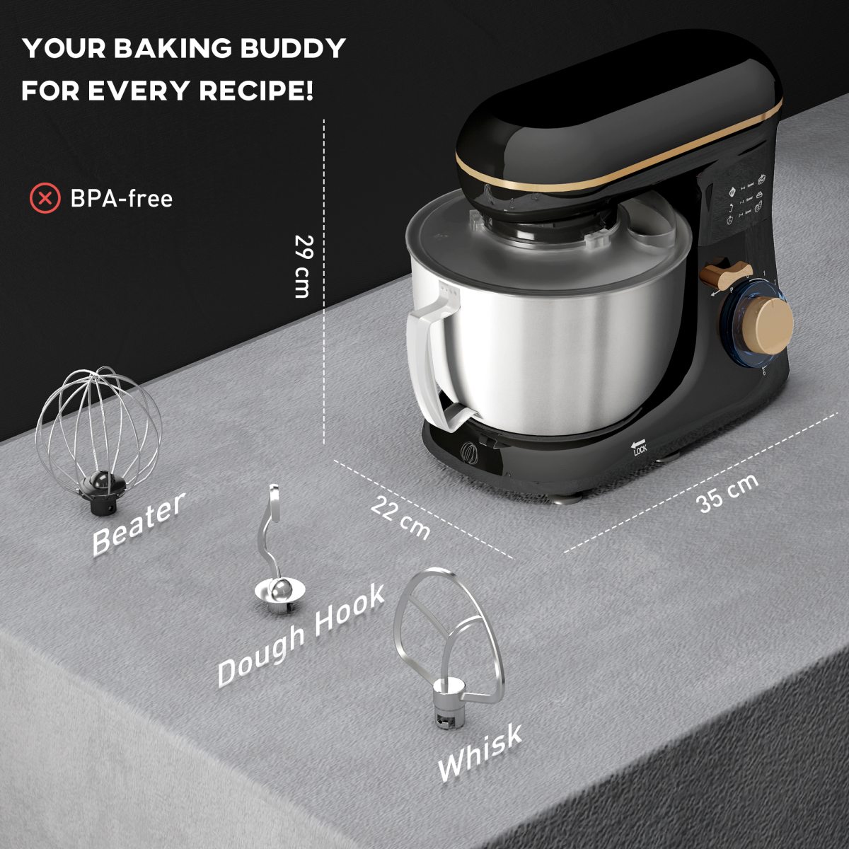 cortex-london-windsor-1300w-stand-mixer-4-5l-black-silver-tone