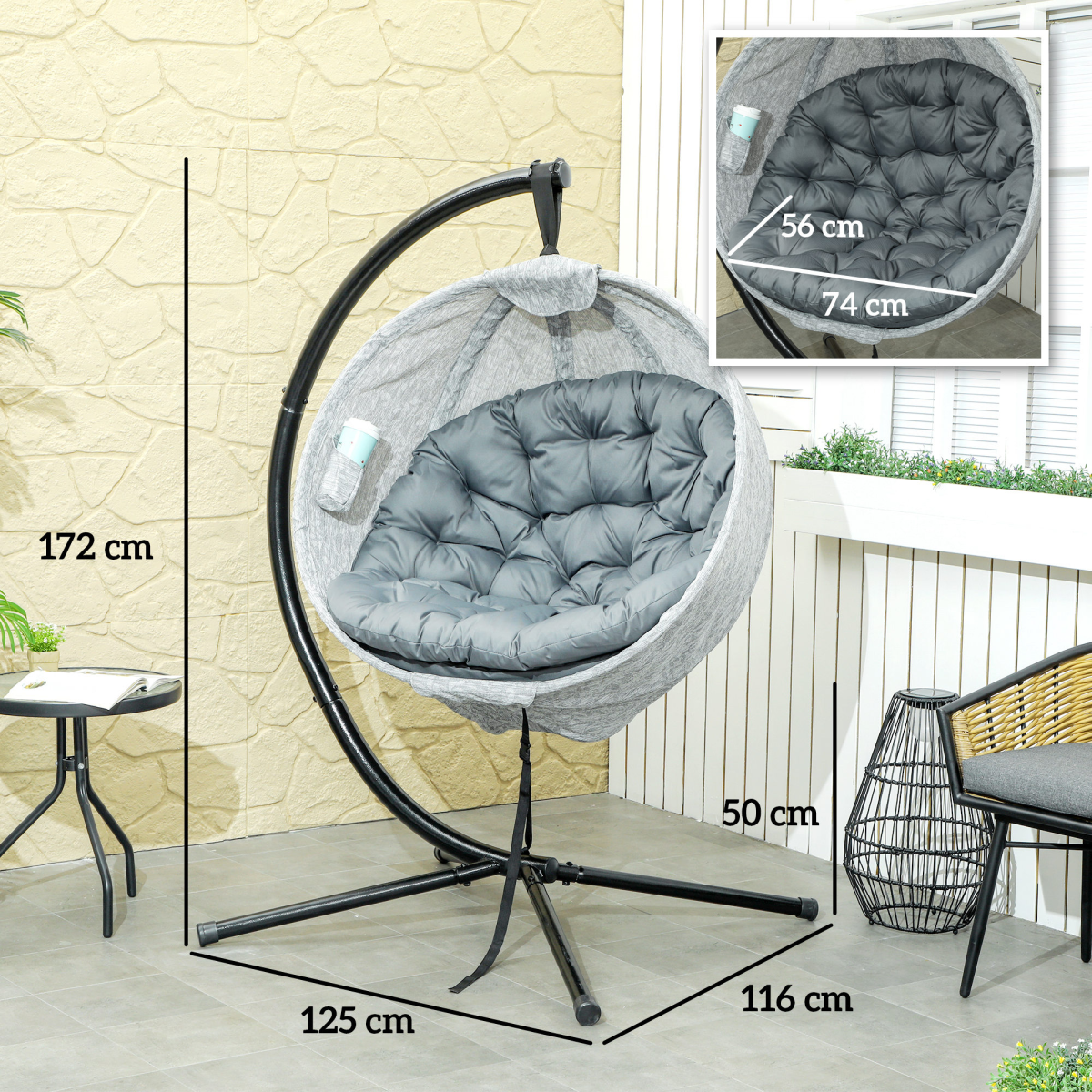 cortex-london-windsor-folding-egg-swing-chair-grey-black-steel-texteline-polyester-pp-cotton