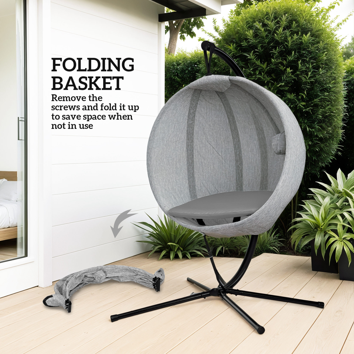 cortex-london-windsor-folding-egg-swing-chair-grey-black-steel-texteline-polyester-pp-cotton
