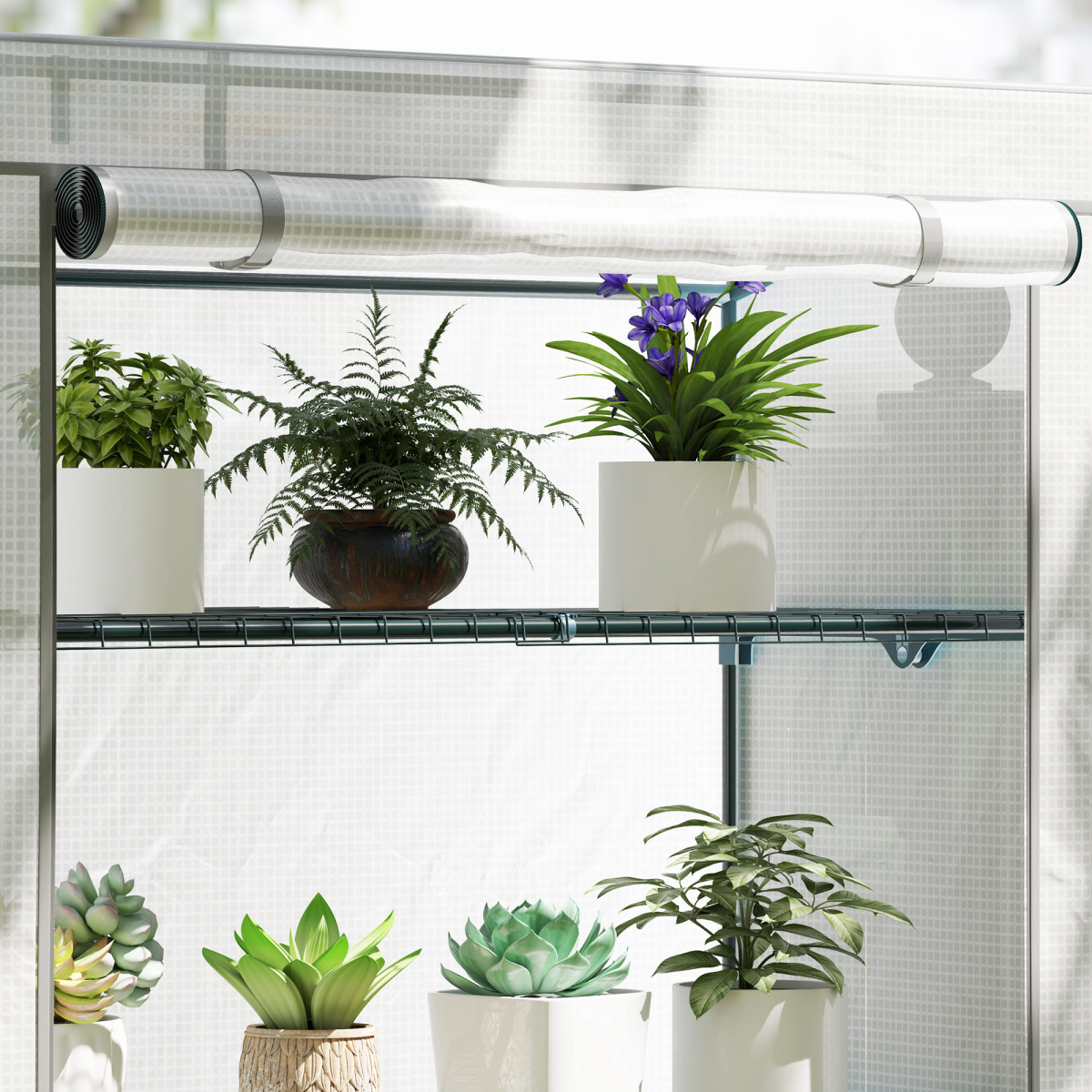 cortex-london-york-four-tier-lean-to-mini-greenhouse-reinforced-pe-cover