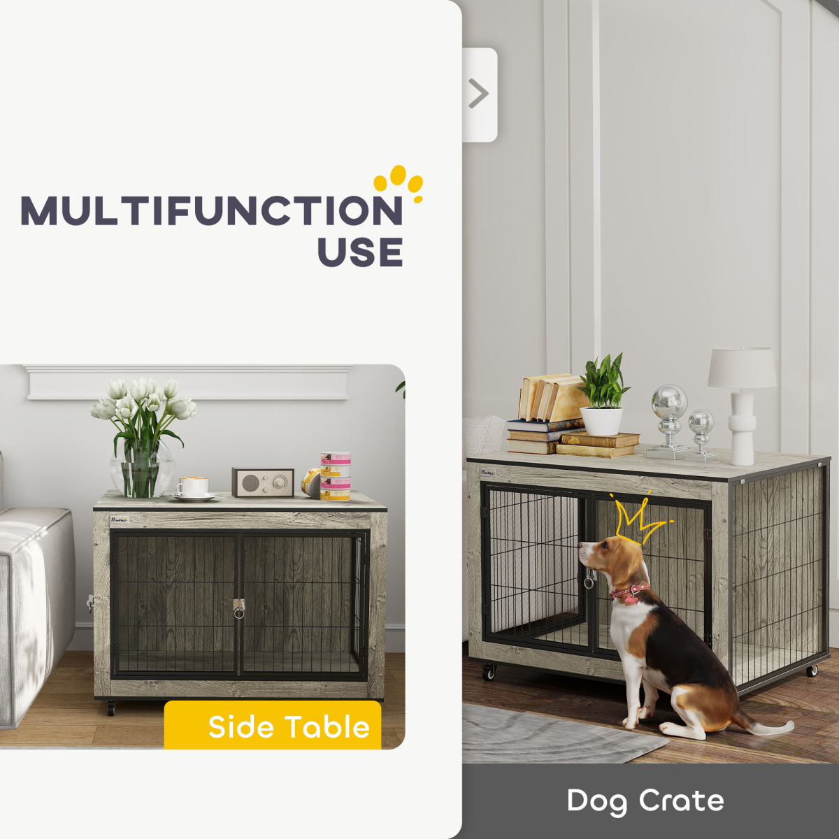 cortex-london-windsor-grey-dog-crate-side-table-on-wheels