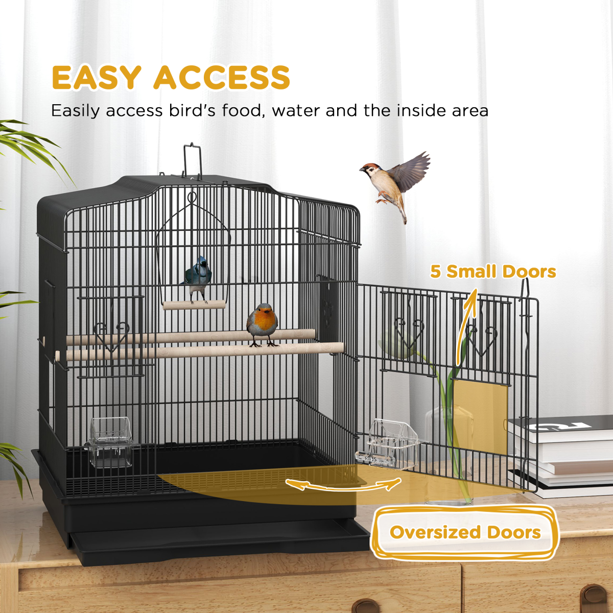 cortex-london-windsor-92cm-large-bird-cage-with-stand-black