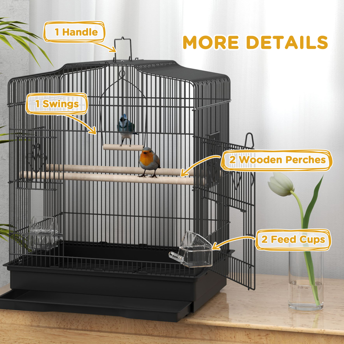 cortex-london-windsor-92cm-large-bird-cage-with-stand-black