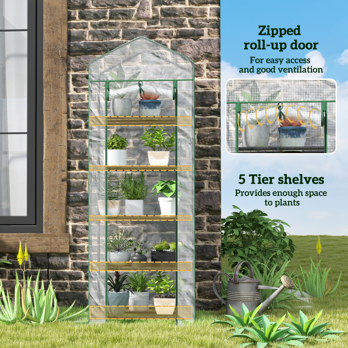 cortex-london-kensington-five-tier-mini-greenhouse-white-green-steel-polyethylene