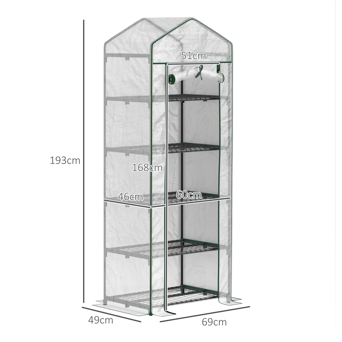cortex-london-kensington-five-tier-mini-greenhouse-white-green-steel-polyethylene