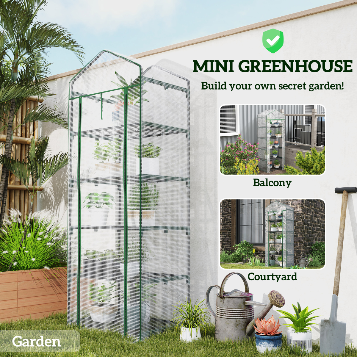 cortex-london-kensington-five-tier-mini-greenhouse-white-green-steel-polyethylene