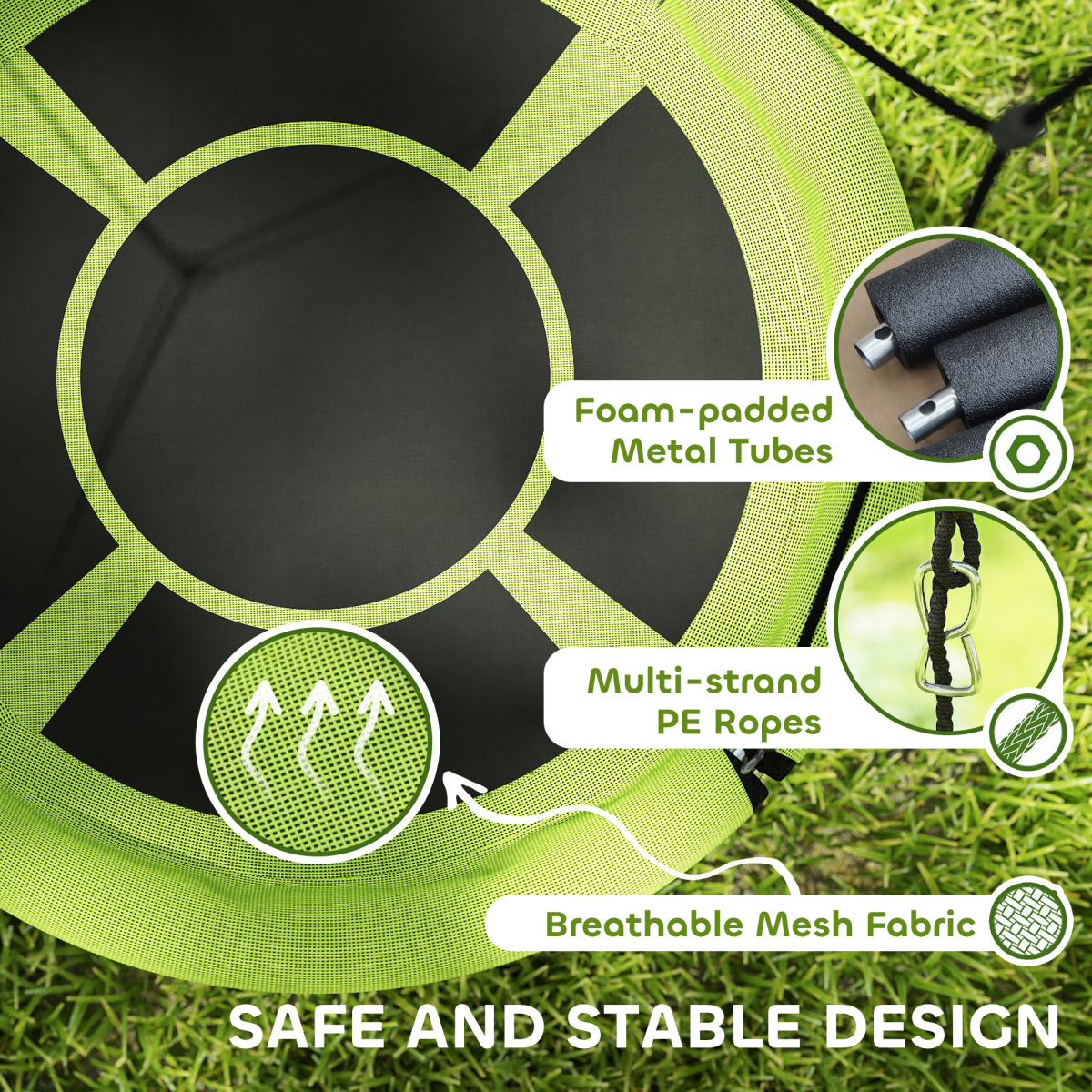 cortex-london-windsor-adjustable-garden-swing-kids-green-black