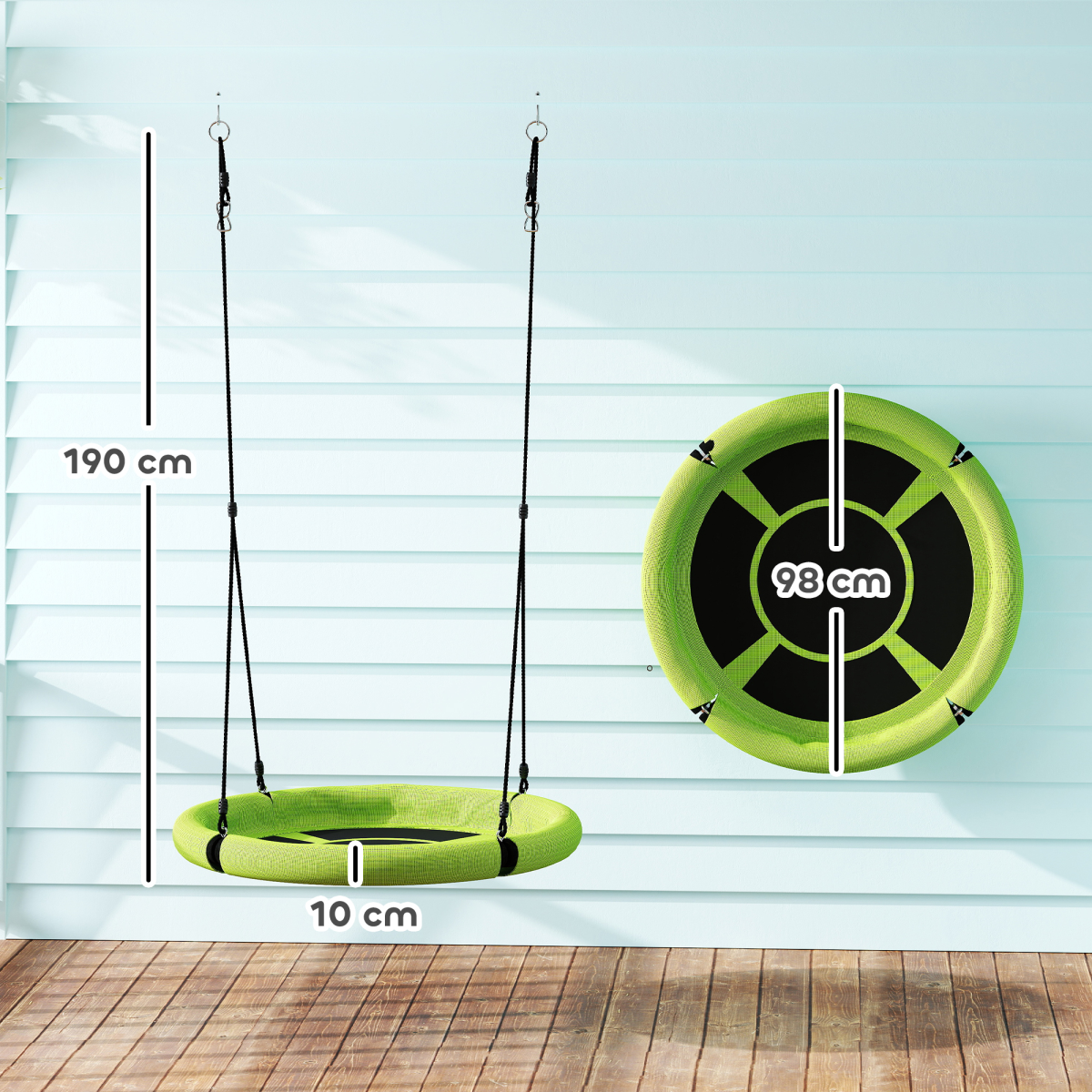 cortex-london-windsor-adjustable-garden-swing-kids-green-black
