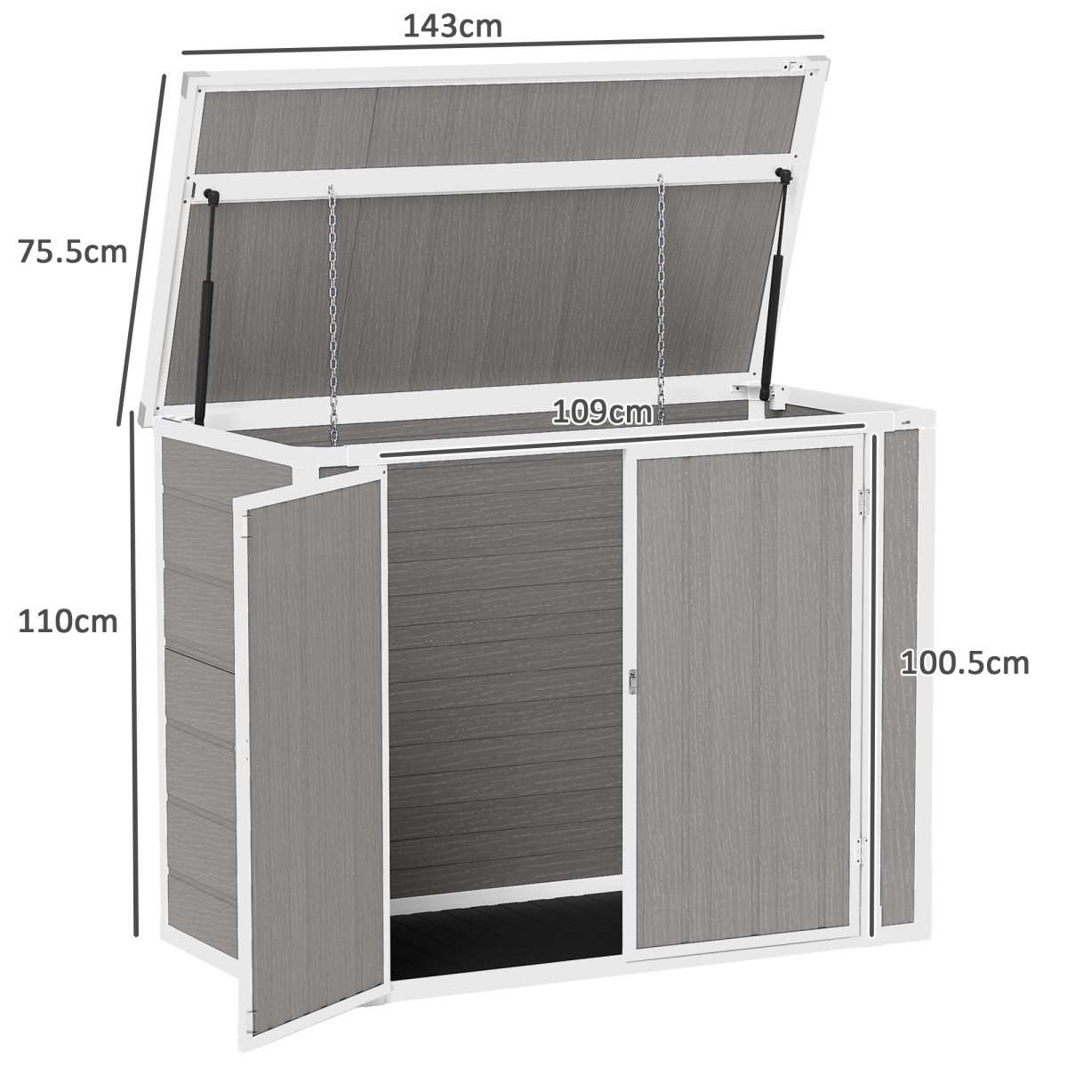 cortex-london-windsor-double-bin-garden-storage-shed-grey
