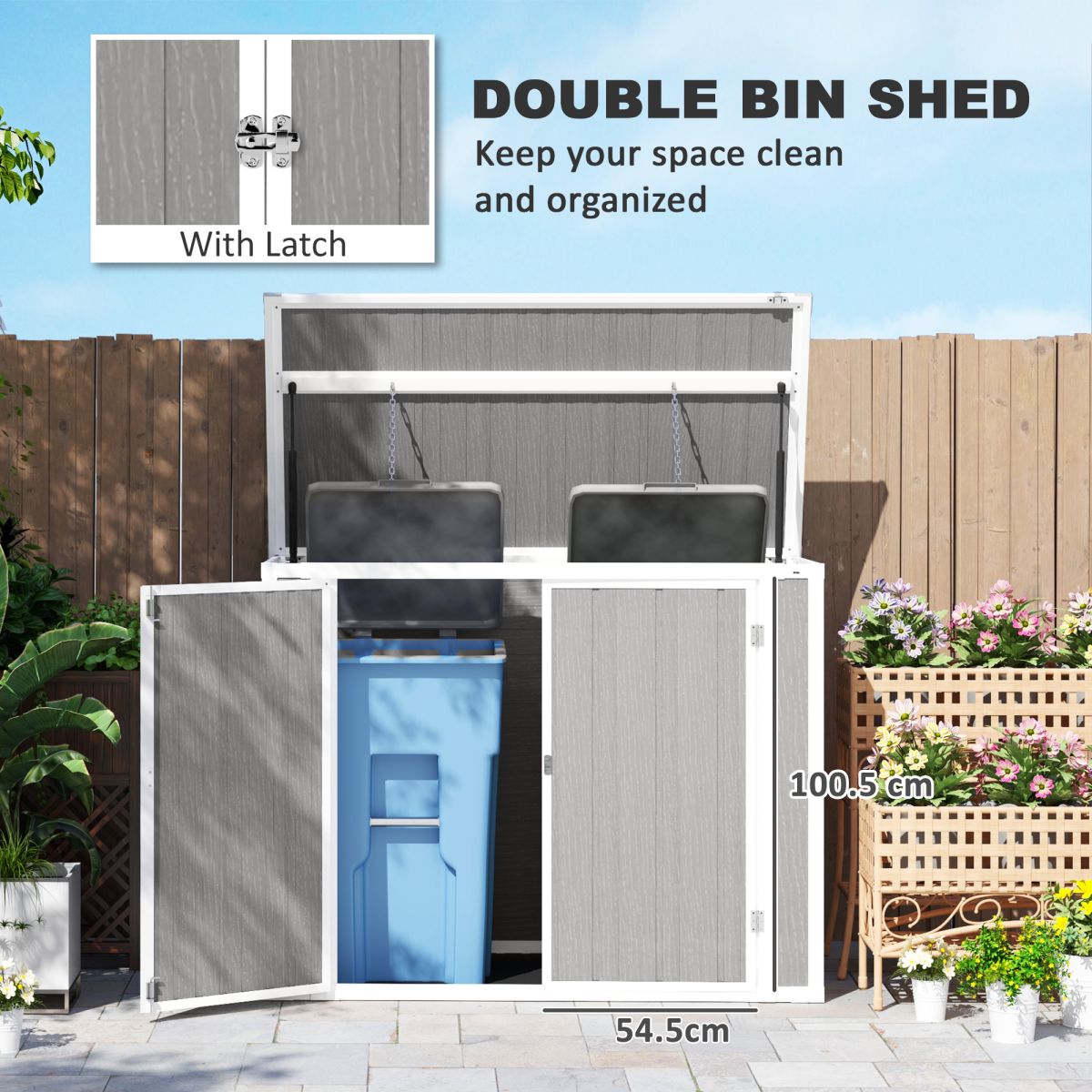 cortex-london-windsor-double-bin-garden-storage-shed-grey