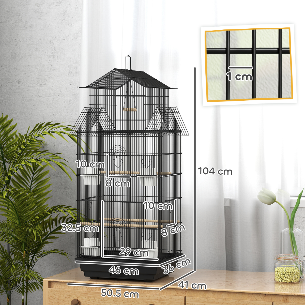 cortex-london-windsor-metal-bird-cage-small-birds-black