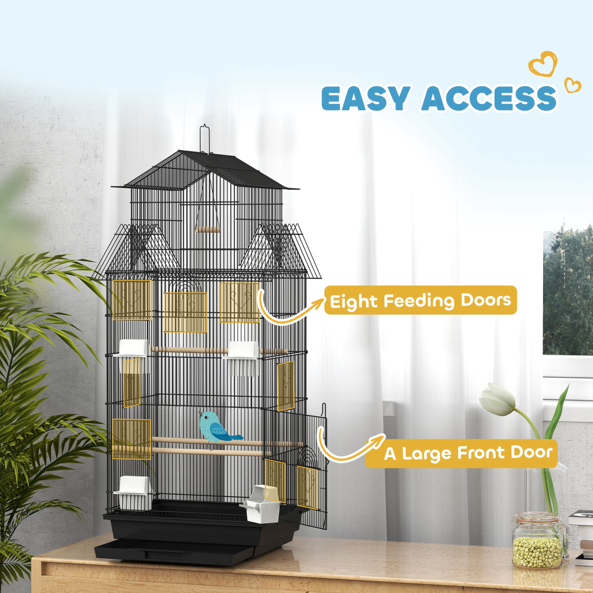 cortex-london-windsor-metal-bird-cage-small-birds-black