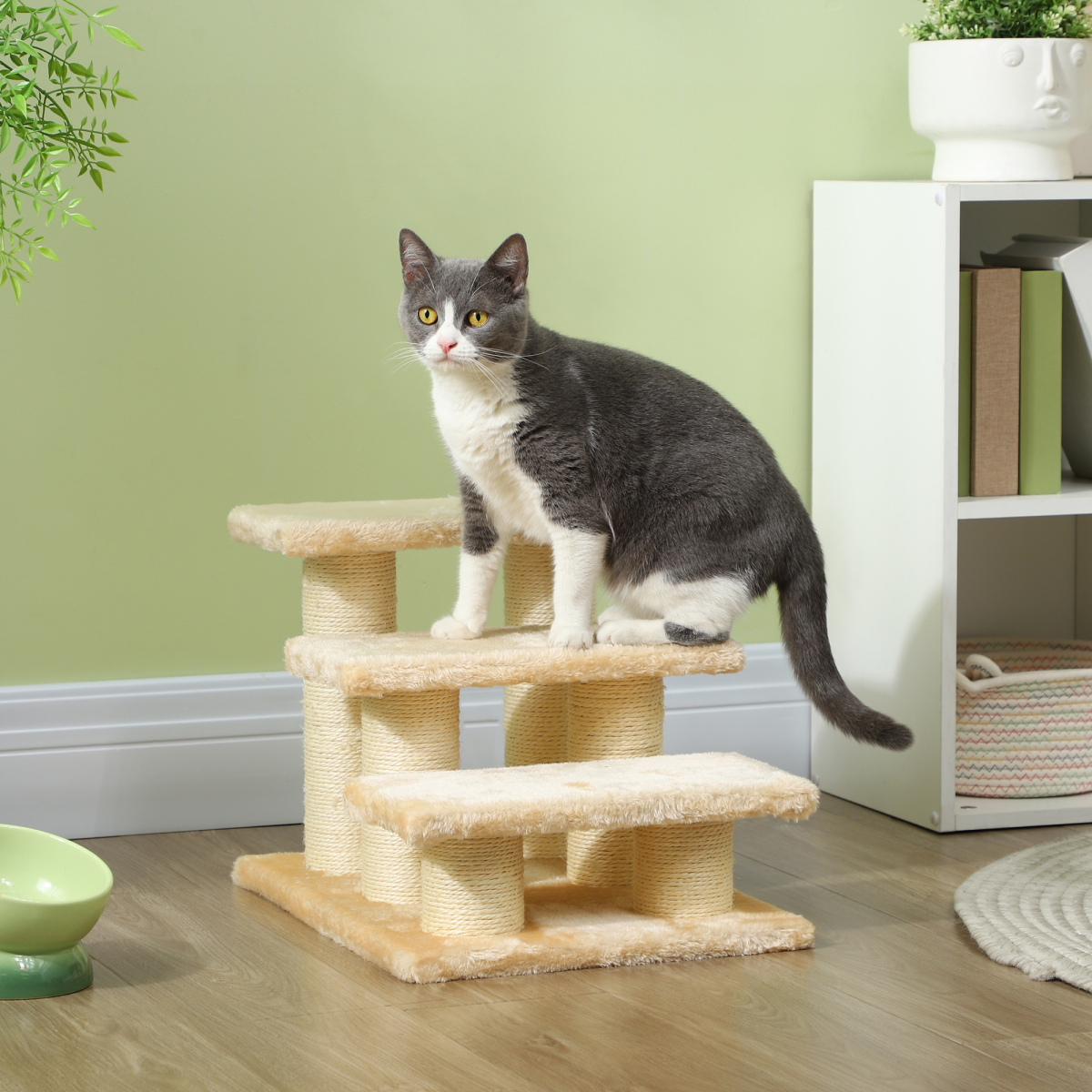 cortex-london-windsor-three-step-pet-stairs-grey-plush-particle-board