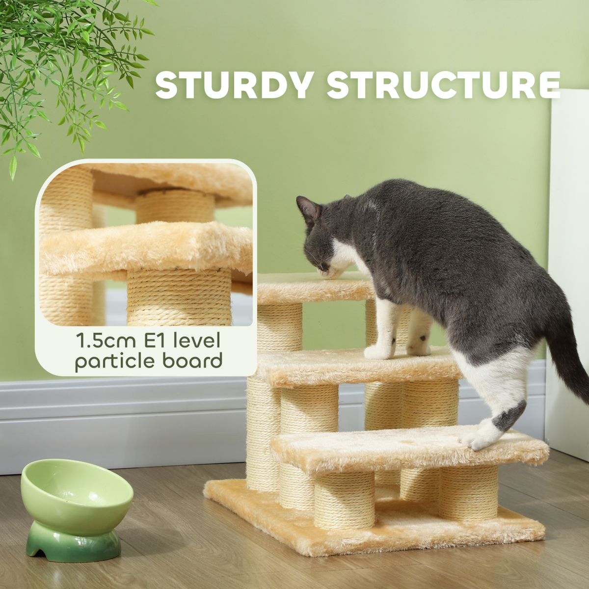 cortex-london-windsor-three-step-pet-stairs-grey-plush-particle-board