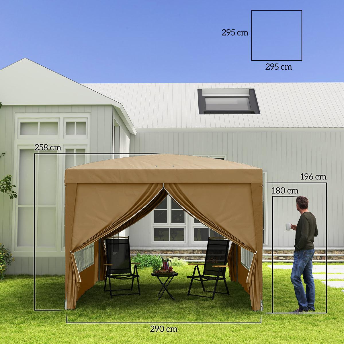 cortex-london-windsor-khaki-pop-up-gazebo-party-tent-3x3m