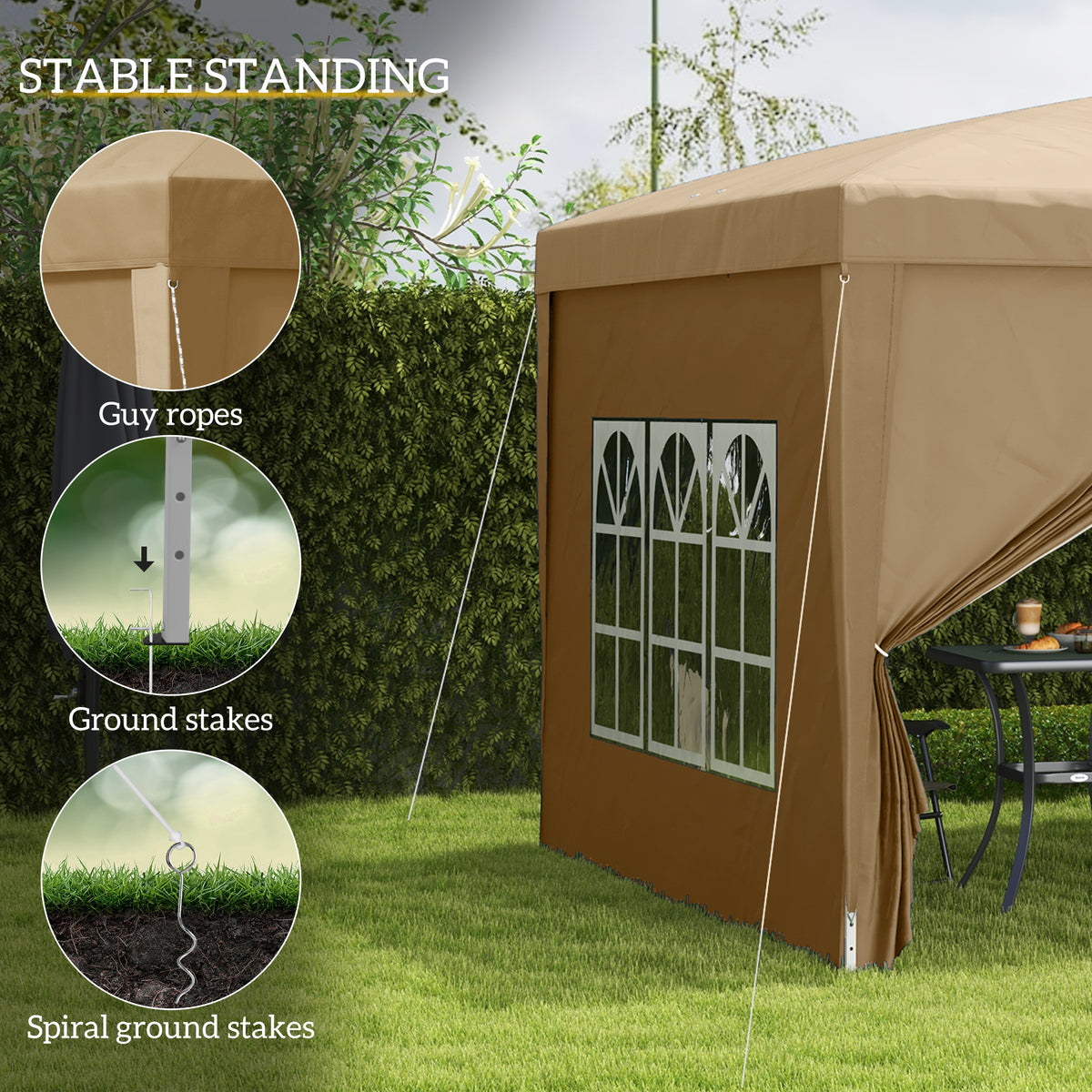 cortex-london-windsor-khaki-pop-up-gazebo-party-tent-3x3m