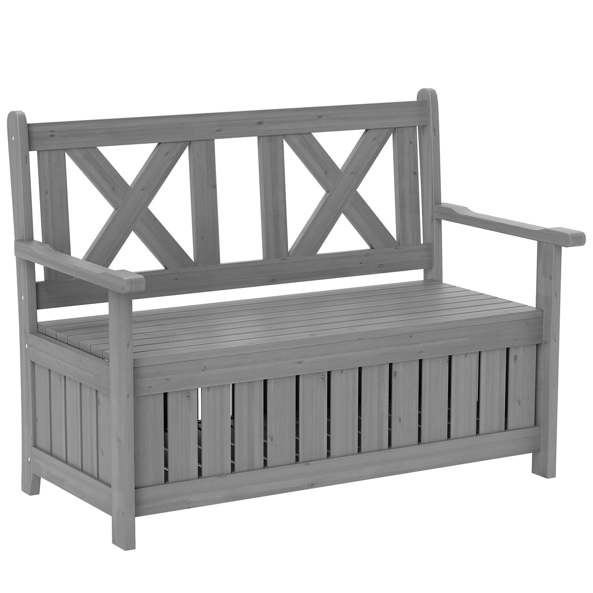 cortex-london-windsor-fir-wood-two-seater-garden-storage-bench-charcoal-grey