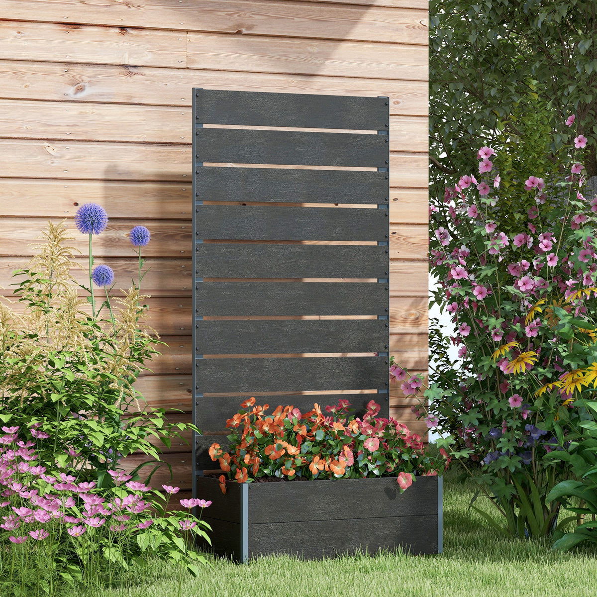 cortex-london-windsor-black-raised-garden-planter-with-trellis