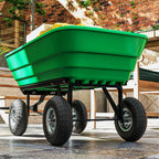 Outsunny Set of Four 10" Pneumatic Wheels for Barn Carts, Garden Cart Black