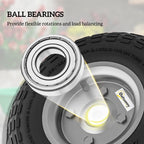 Outsunny Set of Four 10" Pneumatic Wheels for Barn Carts, Garden Cart Black