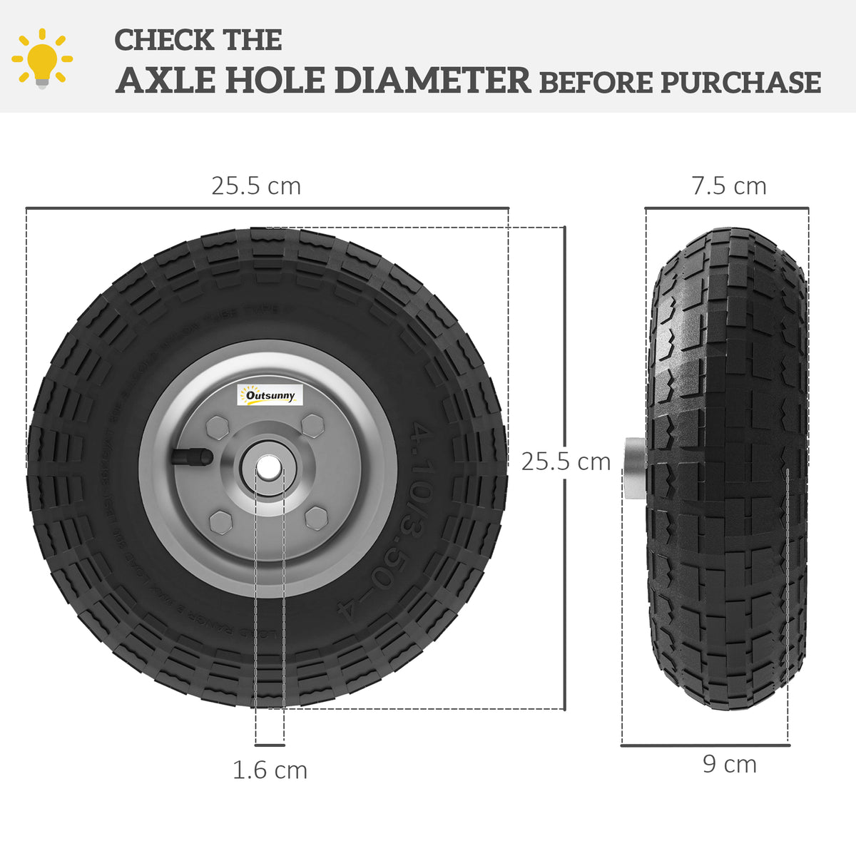 cortex-london-windsor-10-inch-garden-cart-pneumatic-wheels-set-of-four-black