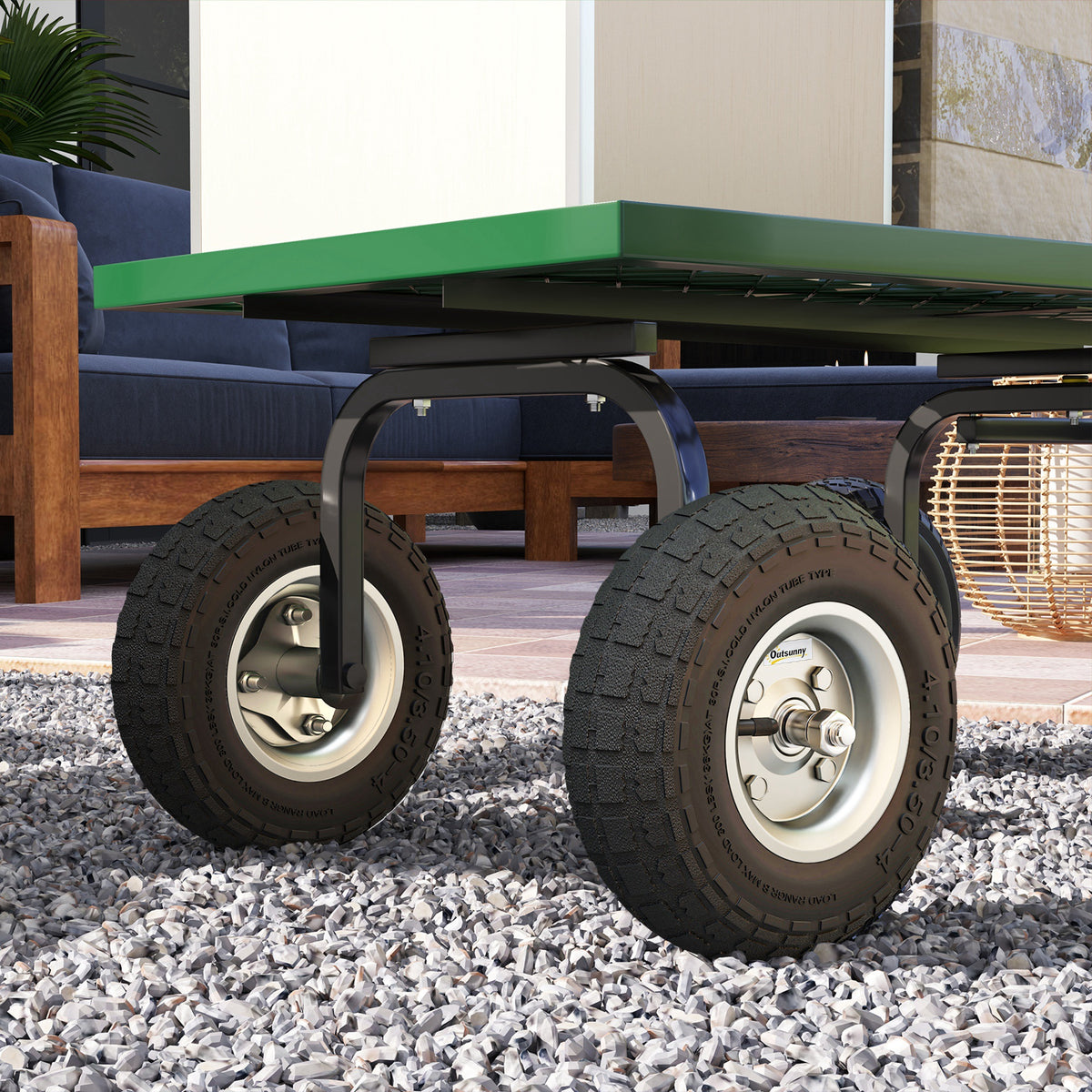cortex-london-windsor-10-inch-garden-cart-pneumatic-wheels-set-of-four-black