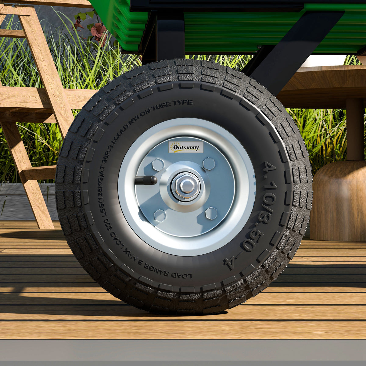 cortex-london-windsor-10-inch-garden-cart-pneumatic-wheels-set-of-four-black
