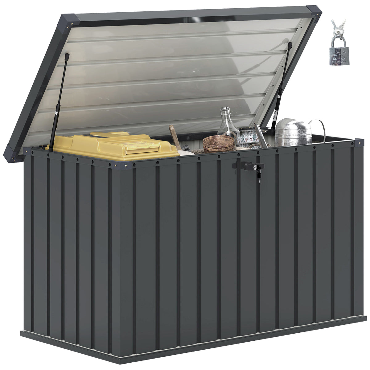 cortex-london-windsor-400l-waterproof-metal-outdoor-storage-box-dark-grey