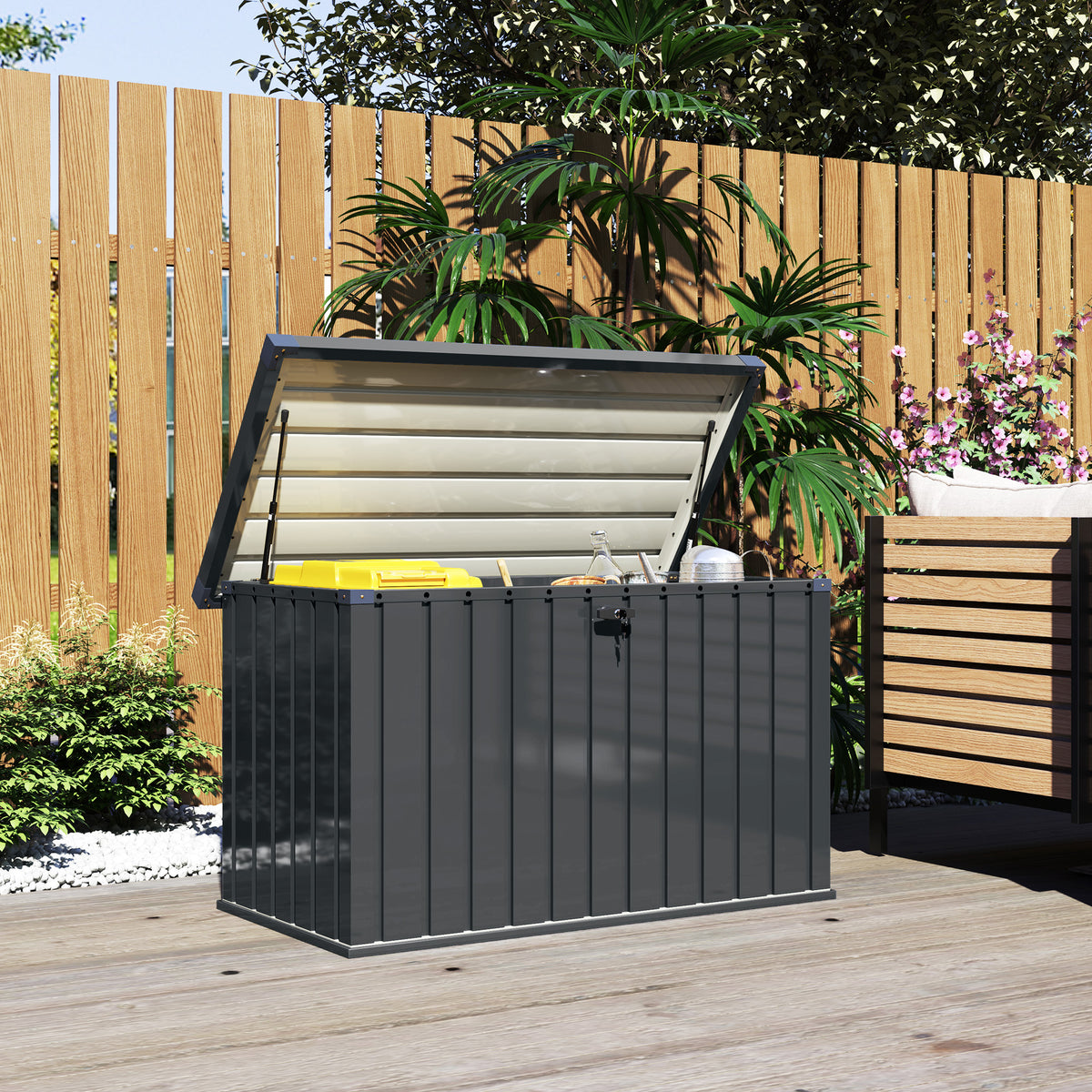 cortex-london-windsor-400l-waterproof-metal-outdoor-storage-box-dark-grey