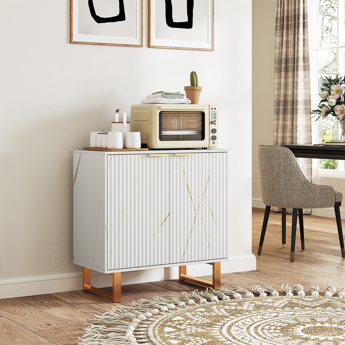 cortex-london-kensington-black-storage-unit-gold-accents-ridged-front-mdf-particleboard-steel