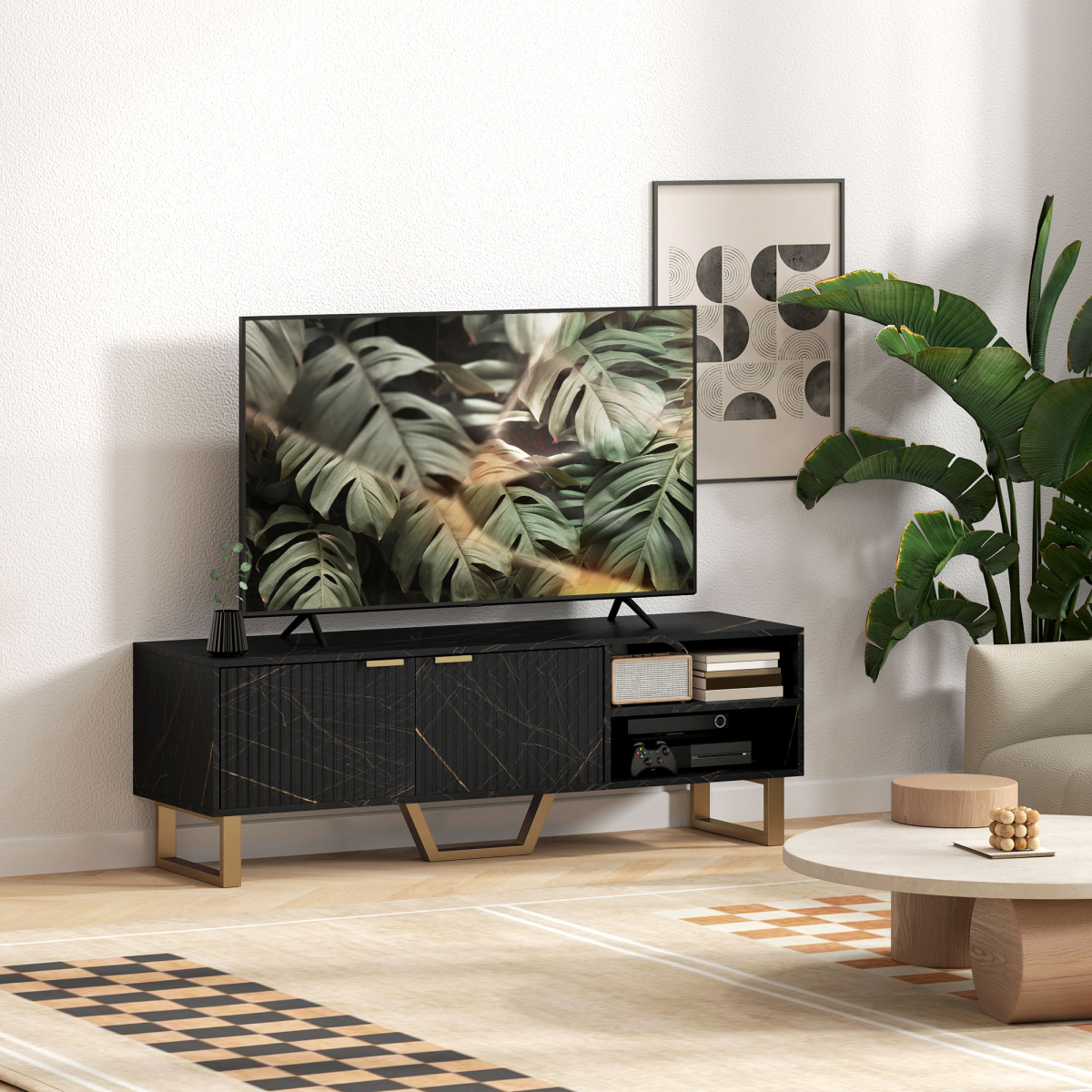 cortex-london-windsor-marble-pattern-tv-stand-black-cabinet