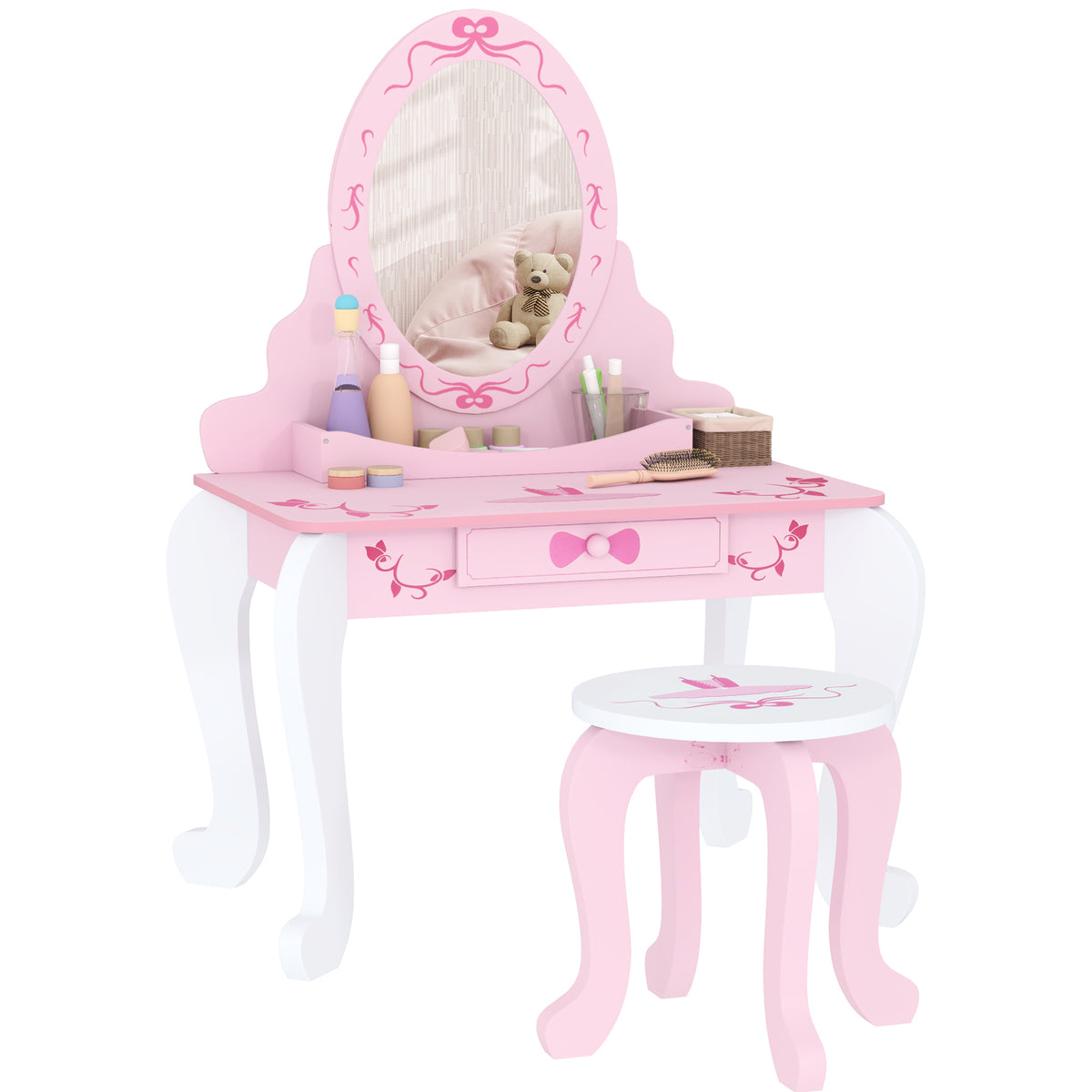 cortex-london-windsor-kids-ballet-print-vanity-set-pink-white