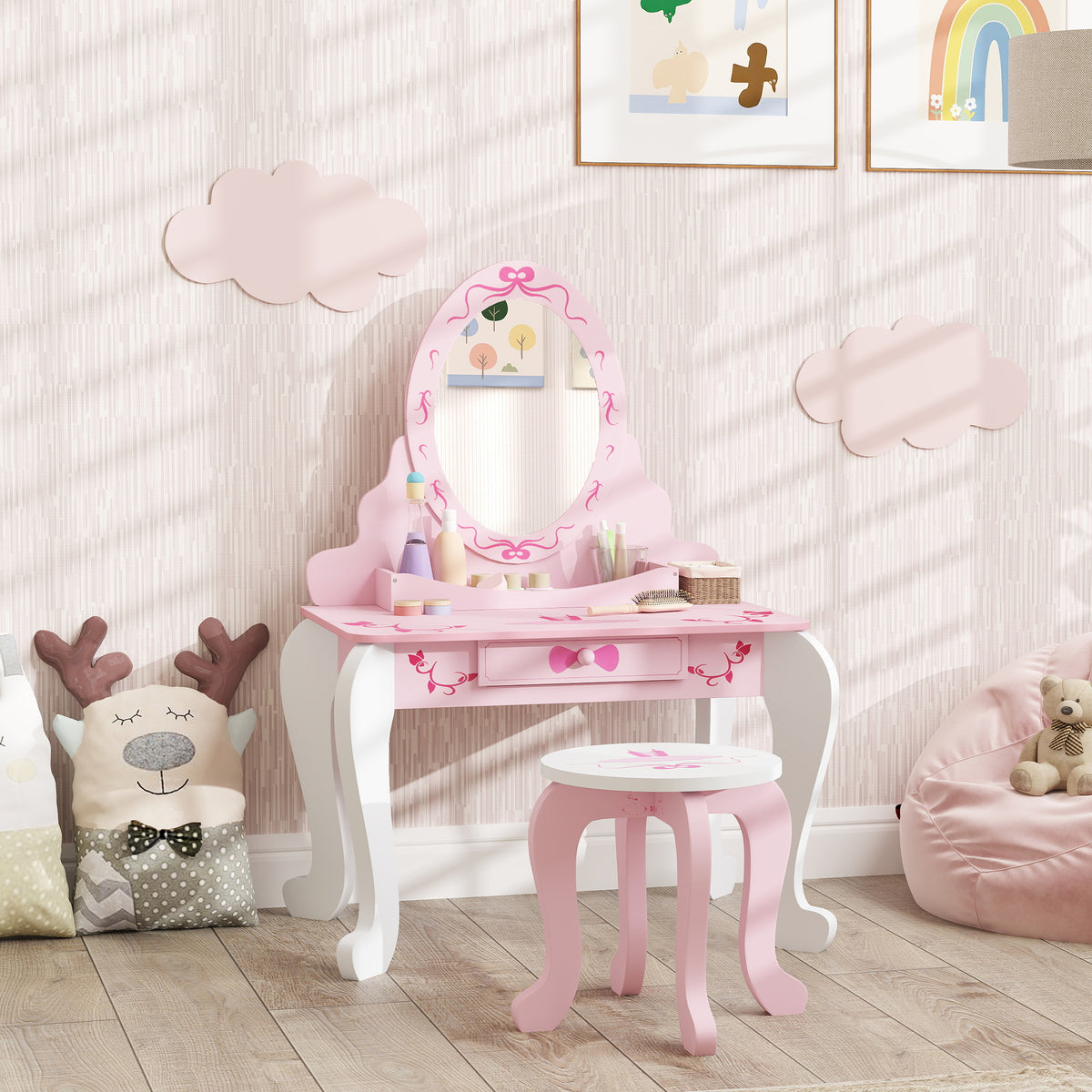 cortex-london-windsor-kids-ballet-print-vanity-set-pink-white