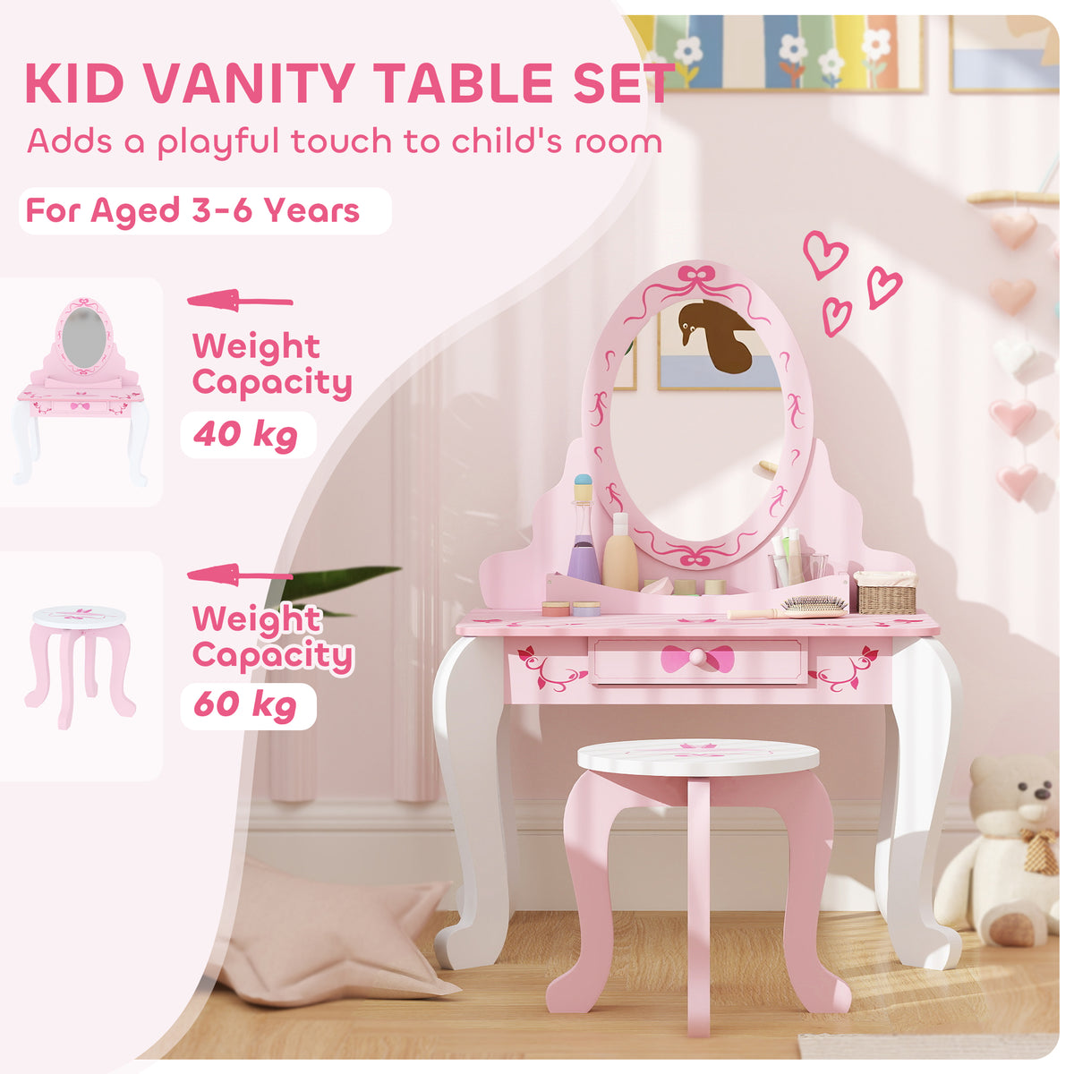 cortex-london-windsor-kids-ballet-print-vanity-set-pink-white