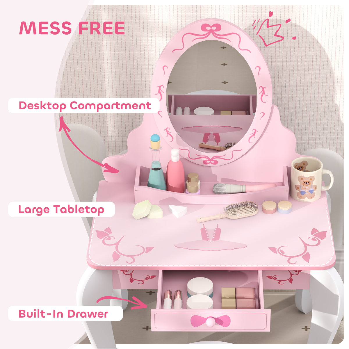 cortex-london-windsor-kids-ballet-print-vanity-set-pink-white