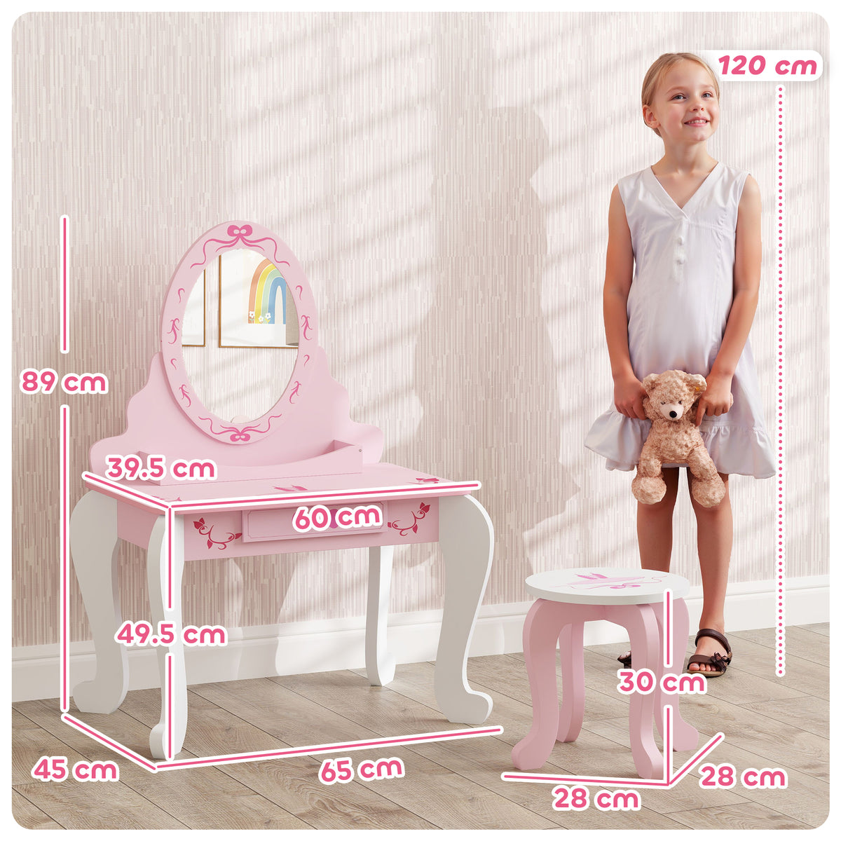 cortex-london-windsor-kids-ballet-print-vanity-set-pink-white