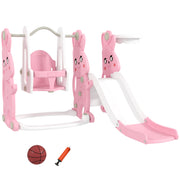 cortex-london-windsor-rabbit-playground-set-pink-slide-swing-climber-basketball-hoop