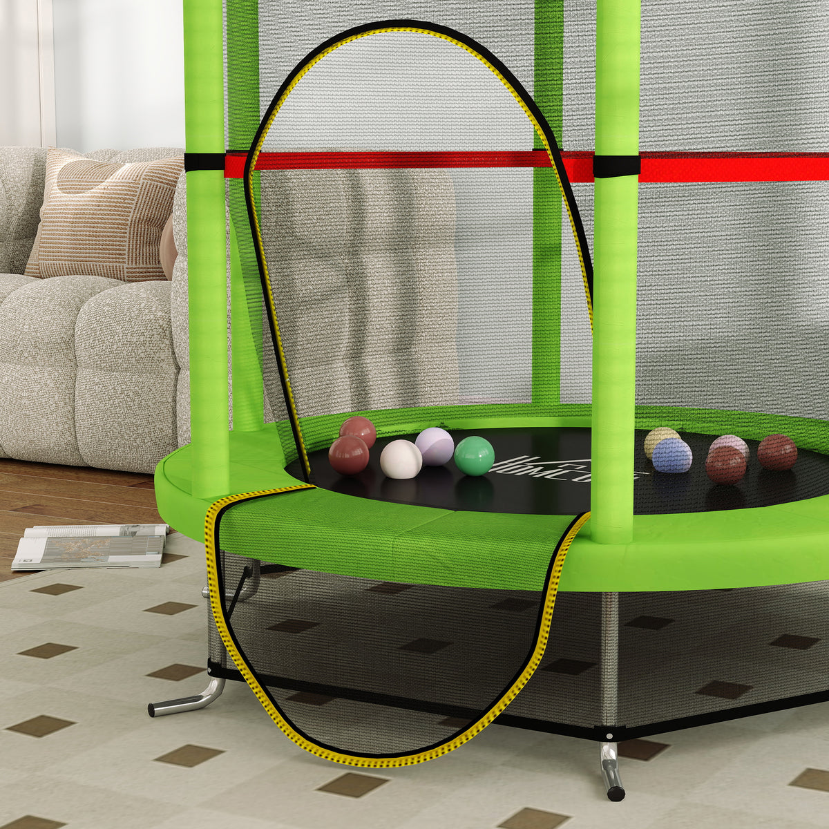 cortex-london-windsor-kids-trampoline-bouncer-enclosure-green