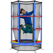 cortex-london-york-mini-kids-trampoline-with-enclosure-net-red-blue-yellow-black
