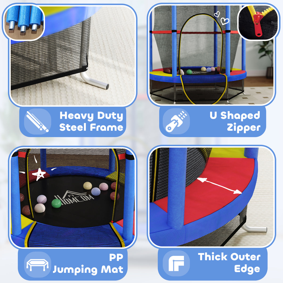 cortex-london-york-mini-kids-trampoline-with-enclosure-net-red-blue-yellow-black