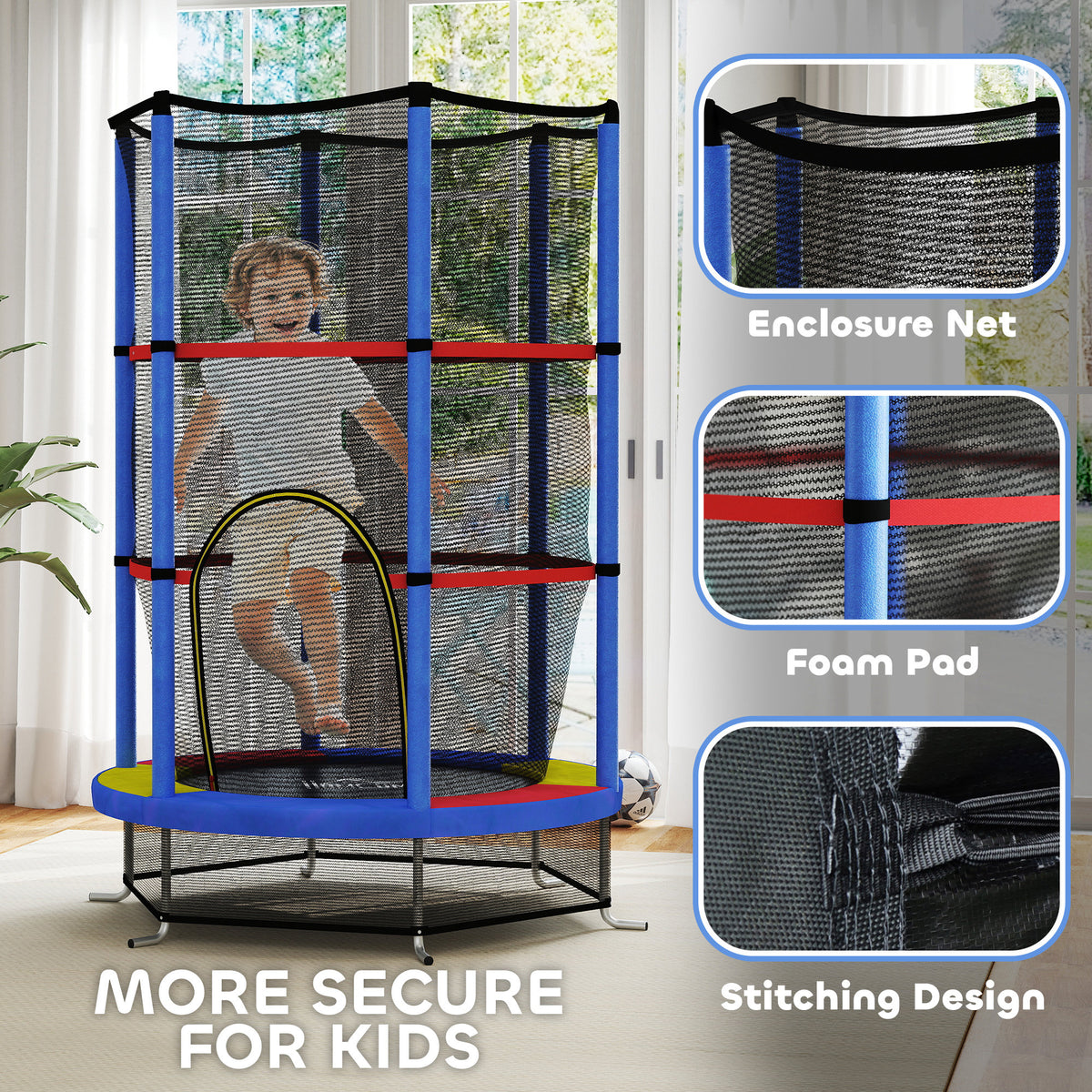cortex-london-york-mini-kids-trampoline-with-enclosure-net-red-blue-yellow-black