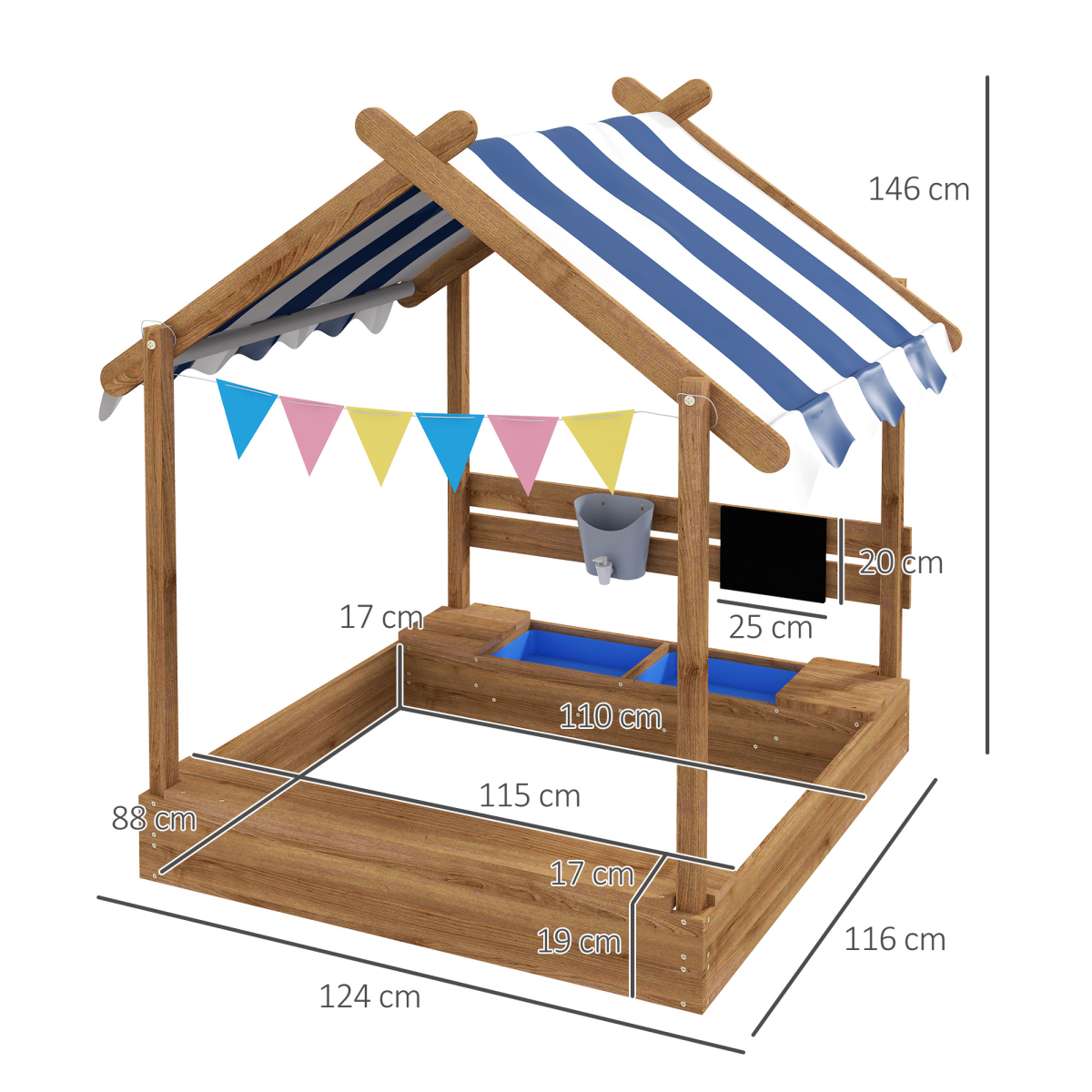 cortex-london-windsor-kids-sand-pit-playhouse-canopy-blackboard-sink