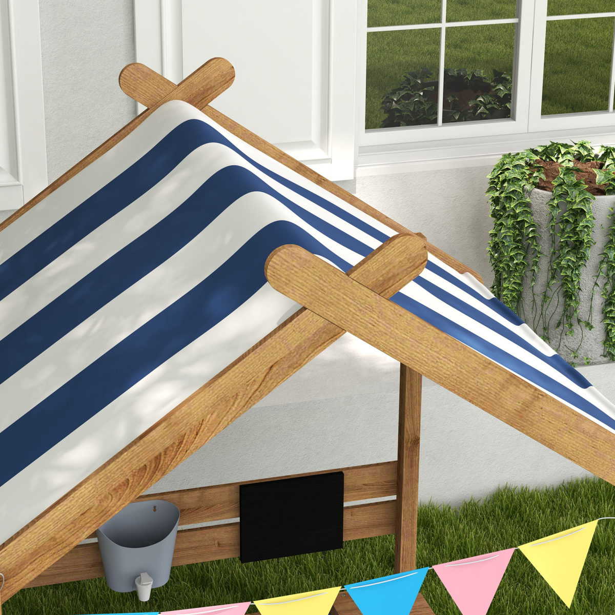 cortex-london-windsor-kids-sand-pit-playhouse-canopy-blackboard-sink