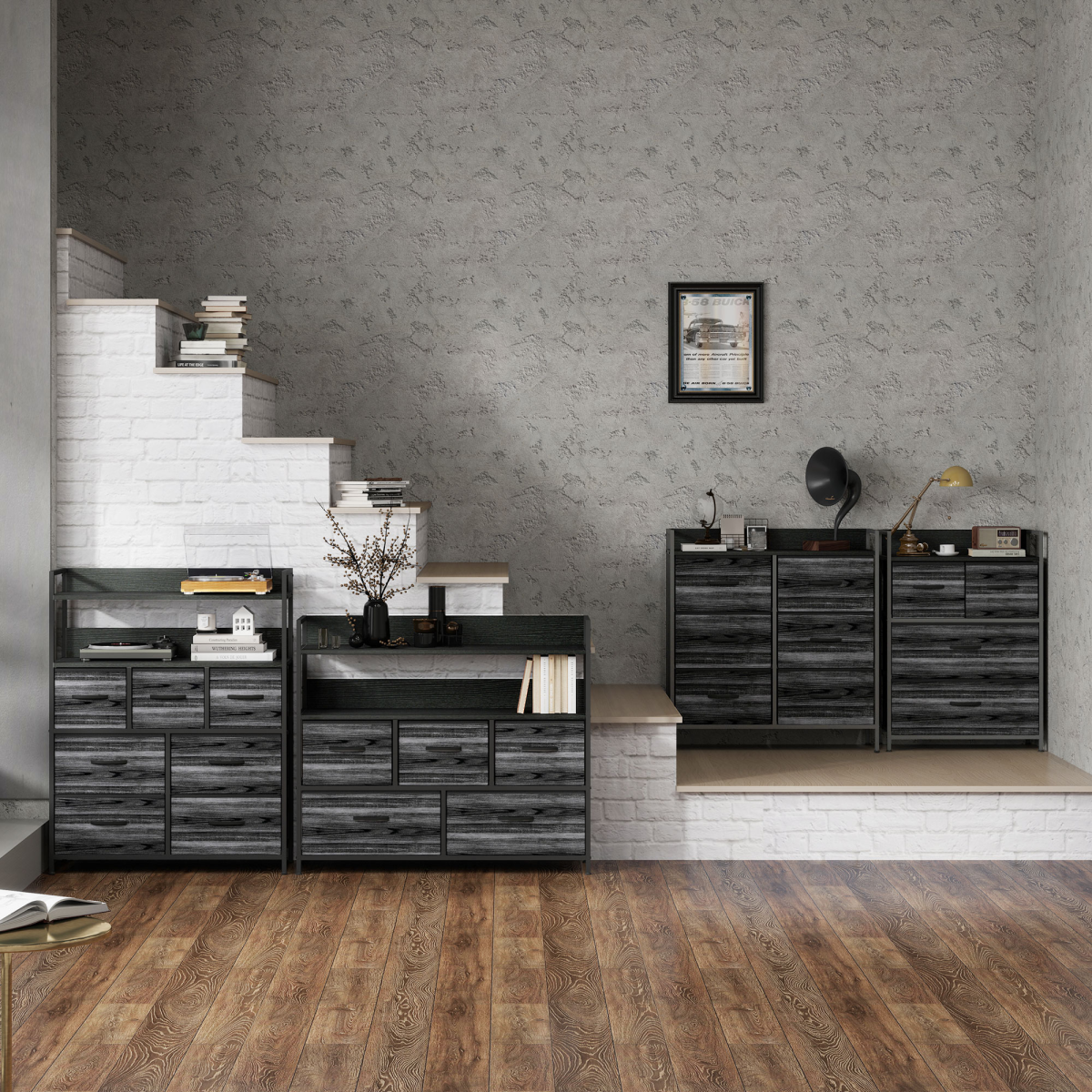 cortex-london-york-seven-drawer-black-bedroom-dresser-with-shelves