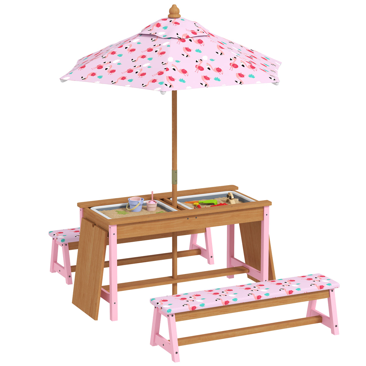 cortex-london-windsor-pink-flamingo-kids-picnic-table-set-fir-wood