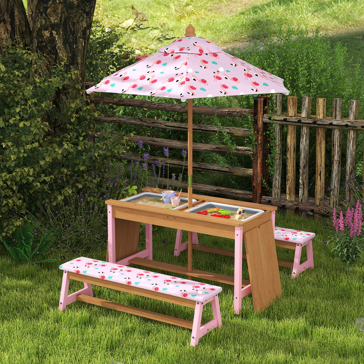 cortex-london-windsor-pink-flamingo-kids-picnic-table-set-fir-wood