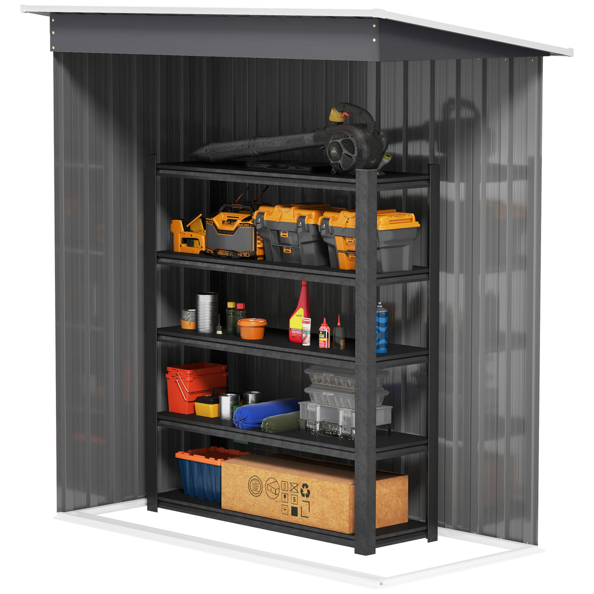 cortex-london-york-galvanised-steel-garden-storage-shed-sliding-door-light-grey