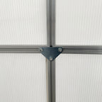 Outsunny Polycarbonate Walk-in Garden Greenhouse w/ Sliding Door Silver Tone