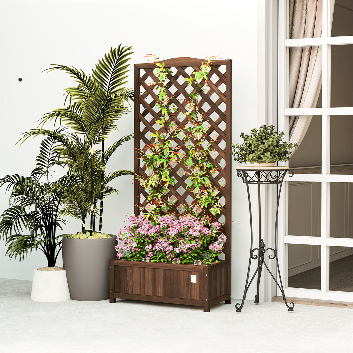 cortex-london-windsor-dark-brown-wooden-trellis-planter-box