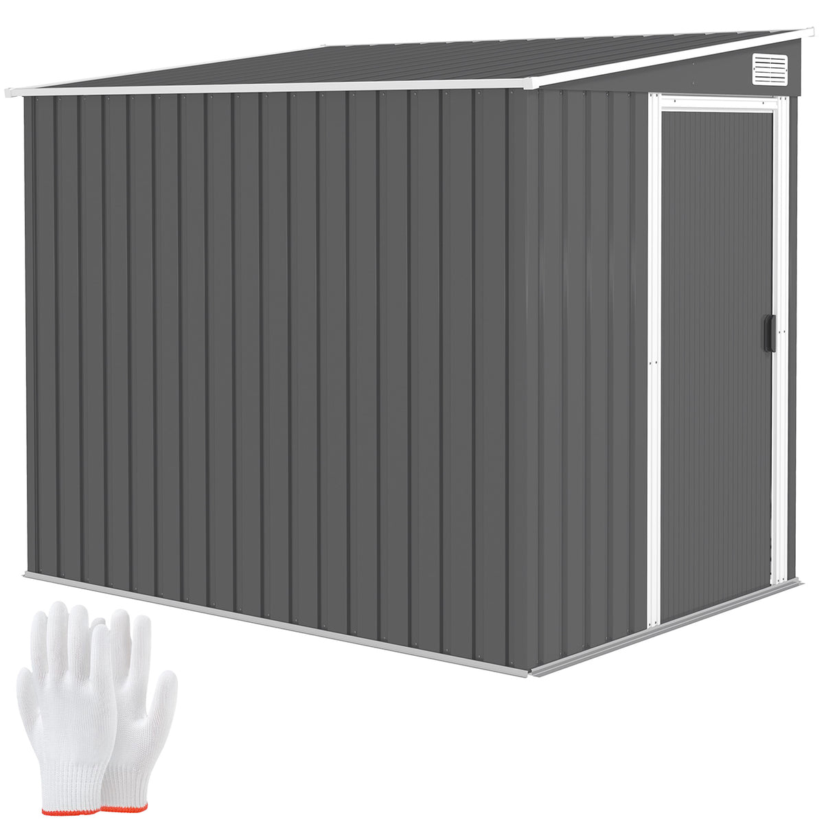 cortex-london-windsor-7-x-5ft-dark-grey-galvanised-steel-lean-to-garden-shed
